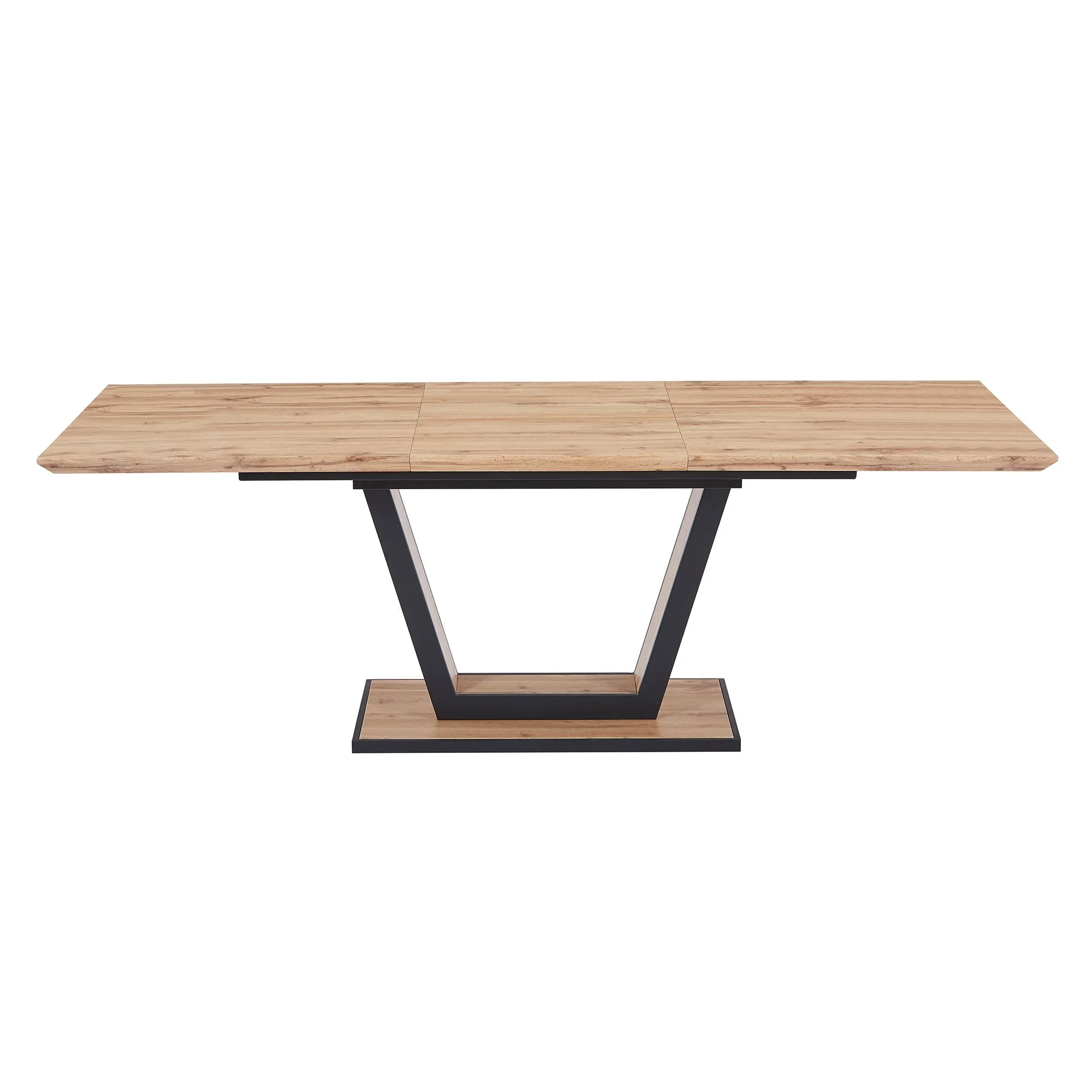 Extendable Rectangular Dining Table Forna Solid Wood