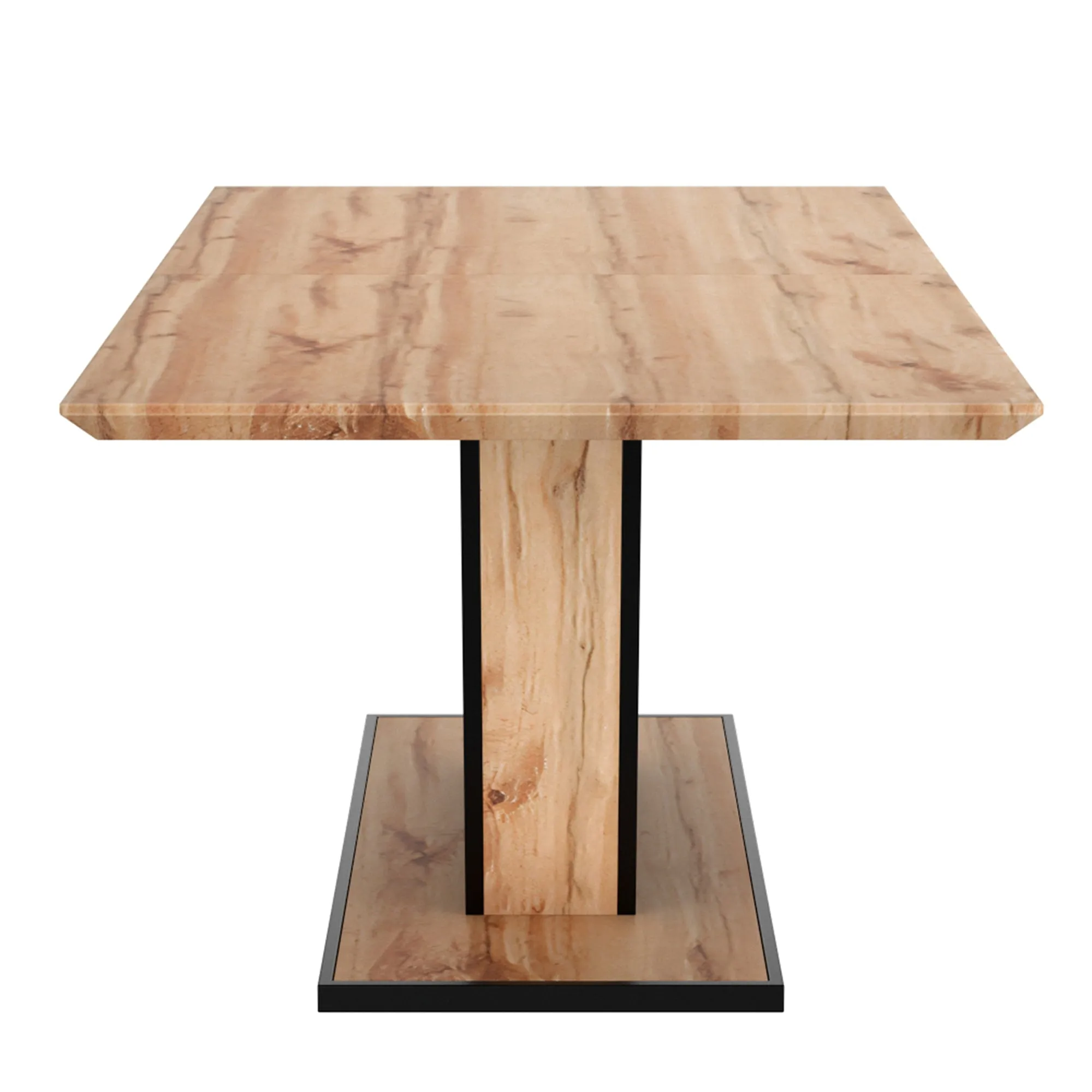 Extendable Rectangular Dining Table Forna Solid Wood