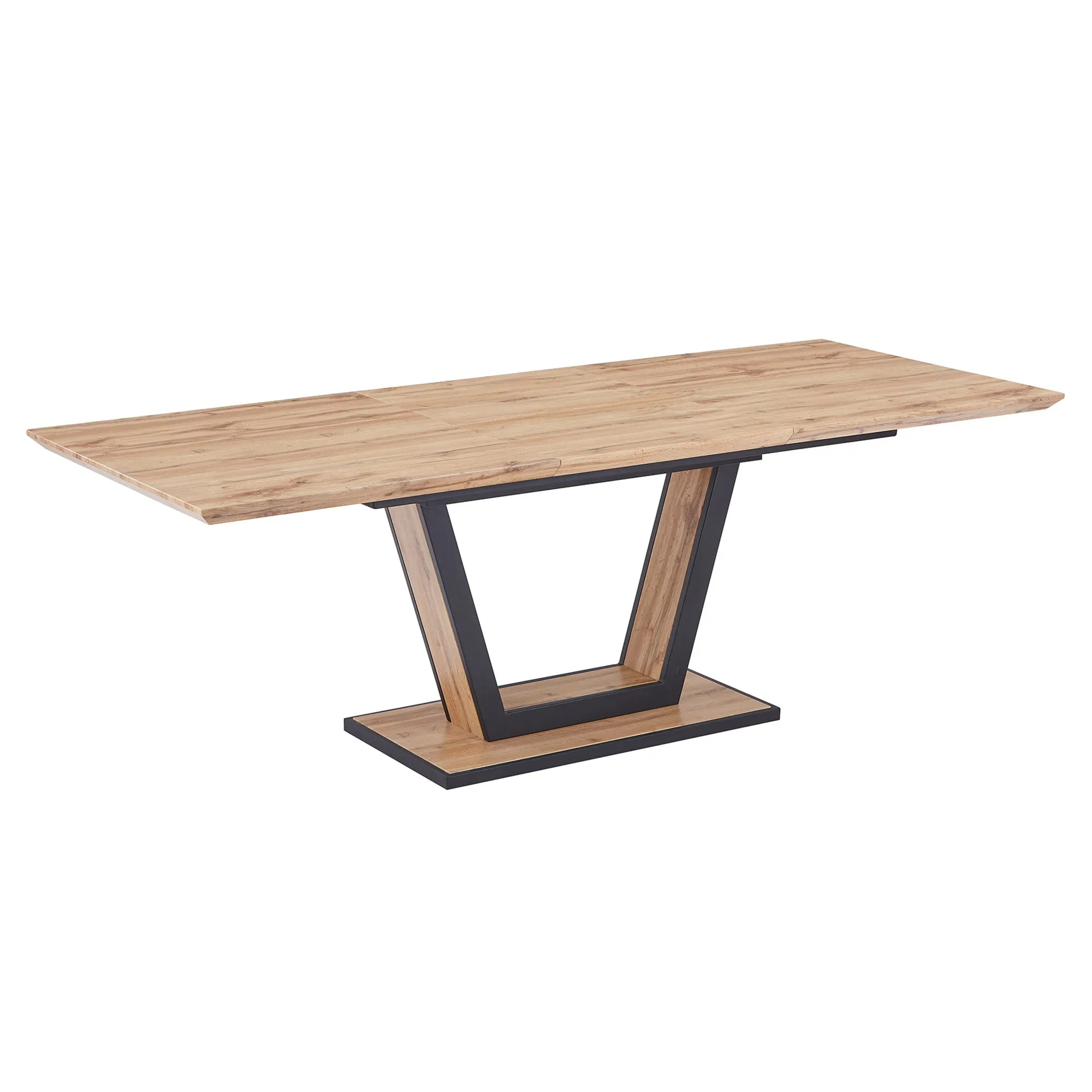 Extendable Rectangular Dining Table Forna Solid Wood