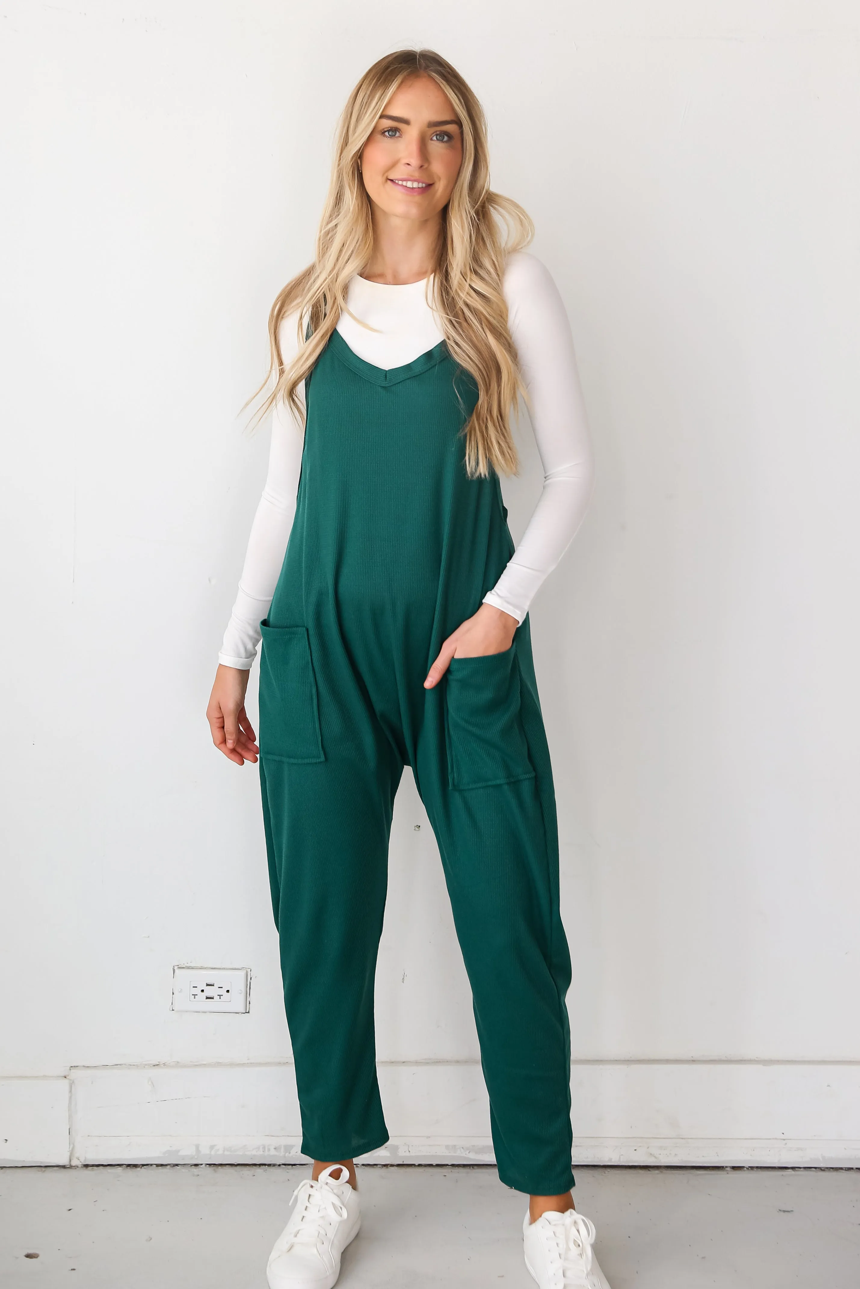 FINAL SALE - Willow Waffle Knit Jumpsuit - DOORBUSTER