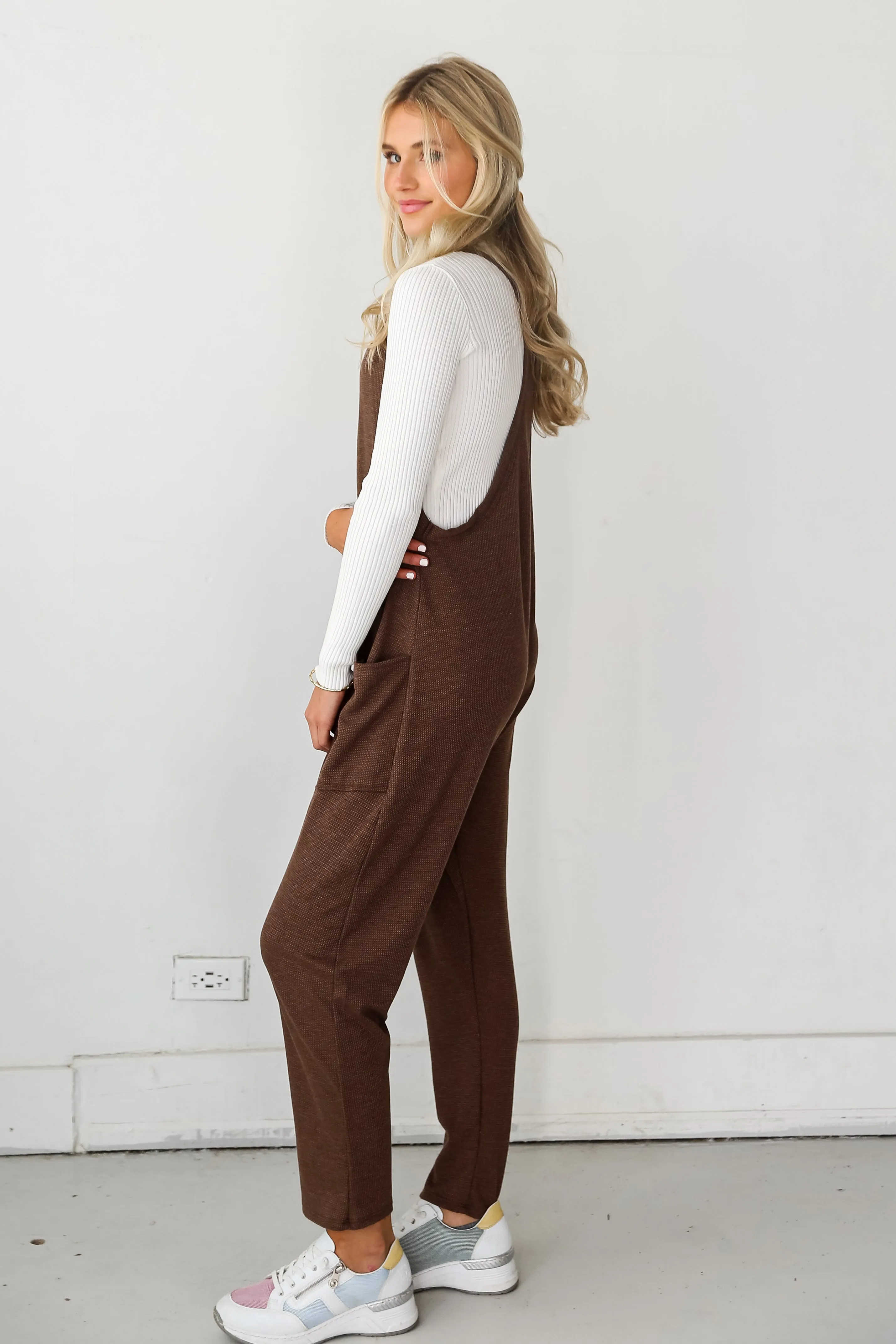 FINAL SALE - Willow Waffle Knit Jumpsuit - DOORBUSTER