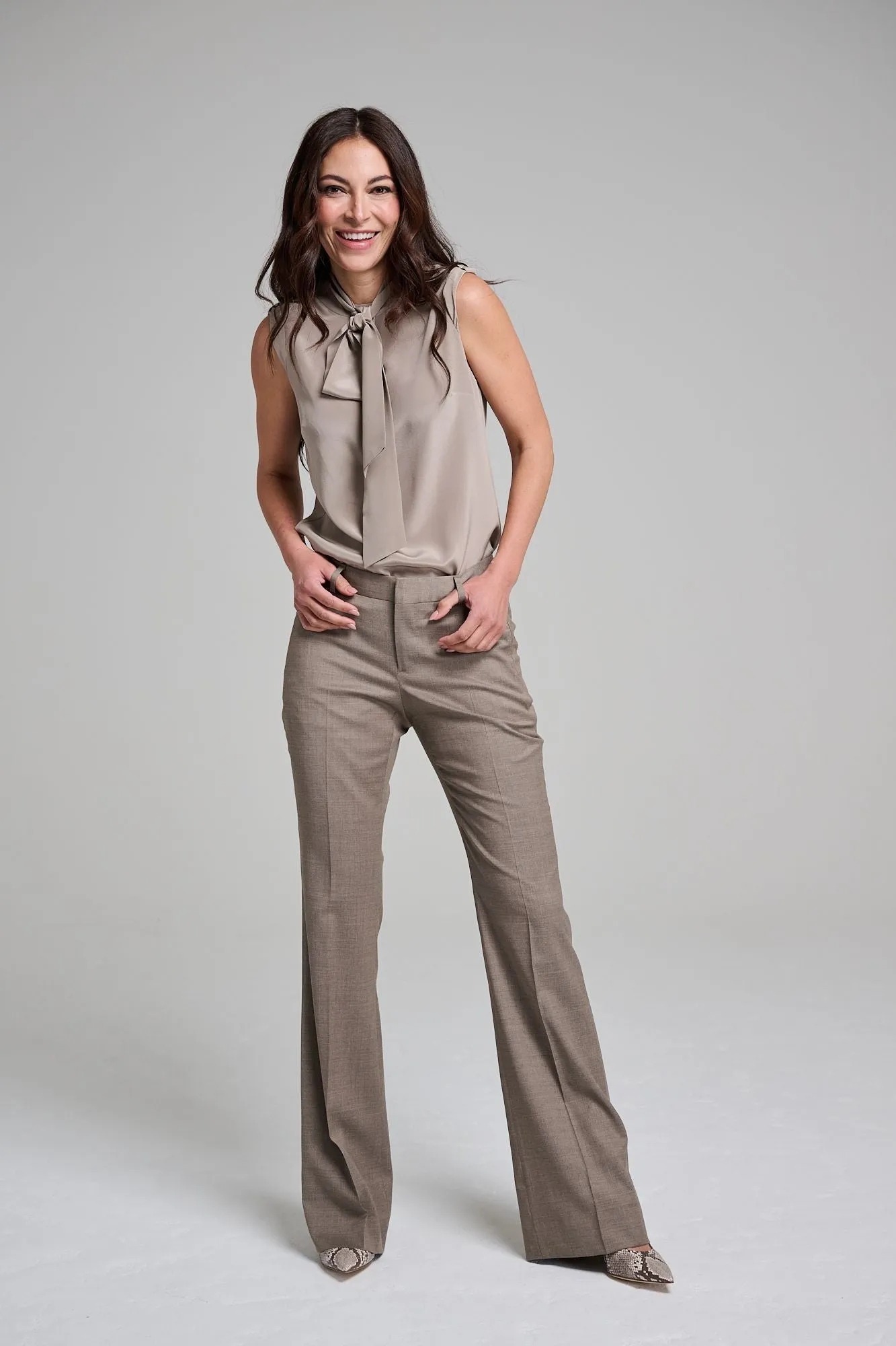 Flare Trouser - Milano Taupe