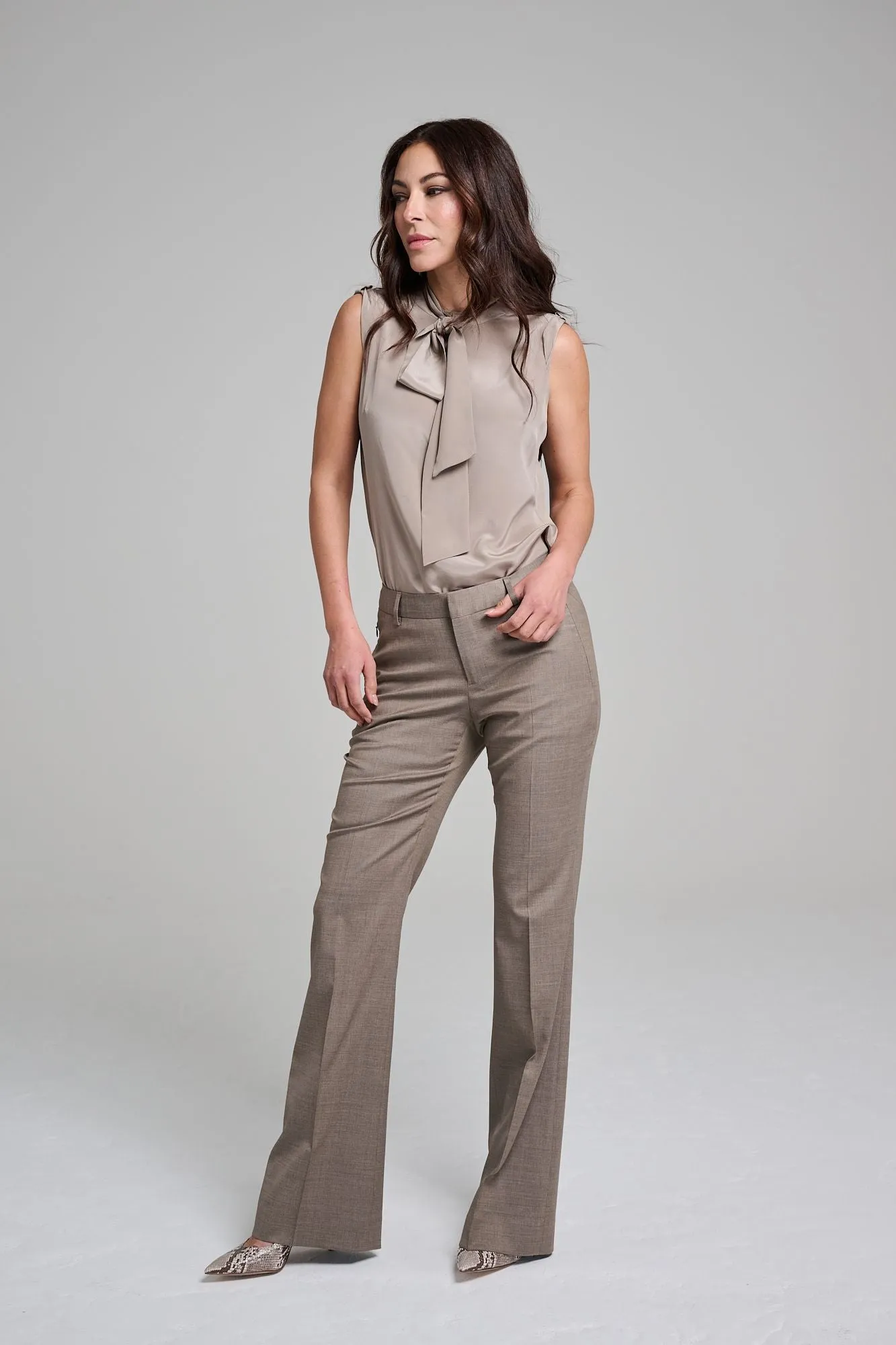 Flare Trouser - Milano Taupe