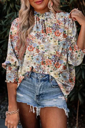 Floral Print Frilled Top