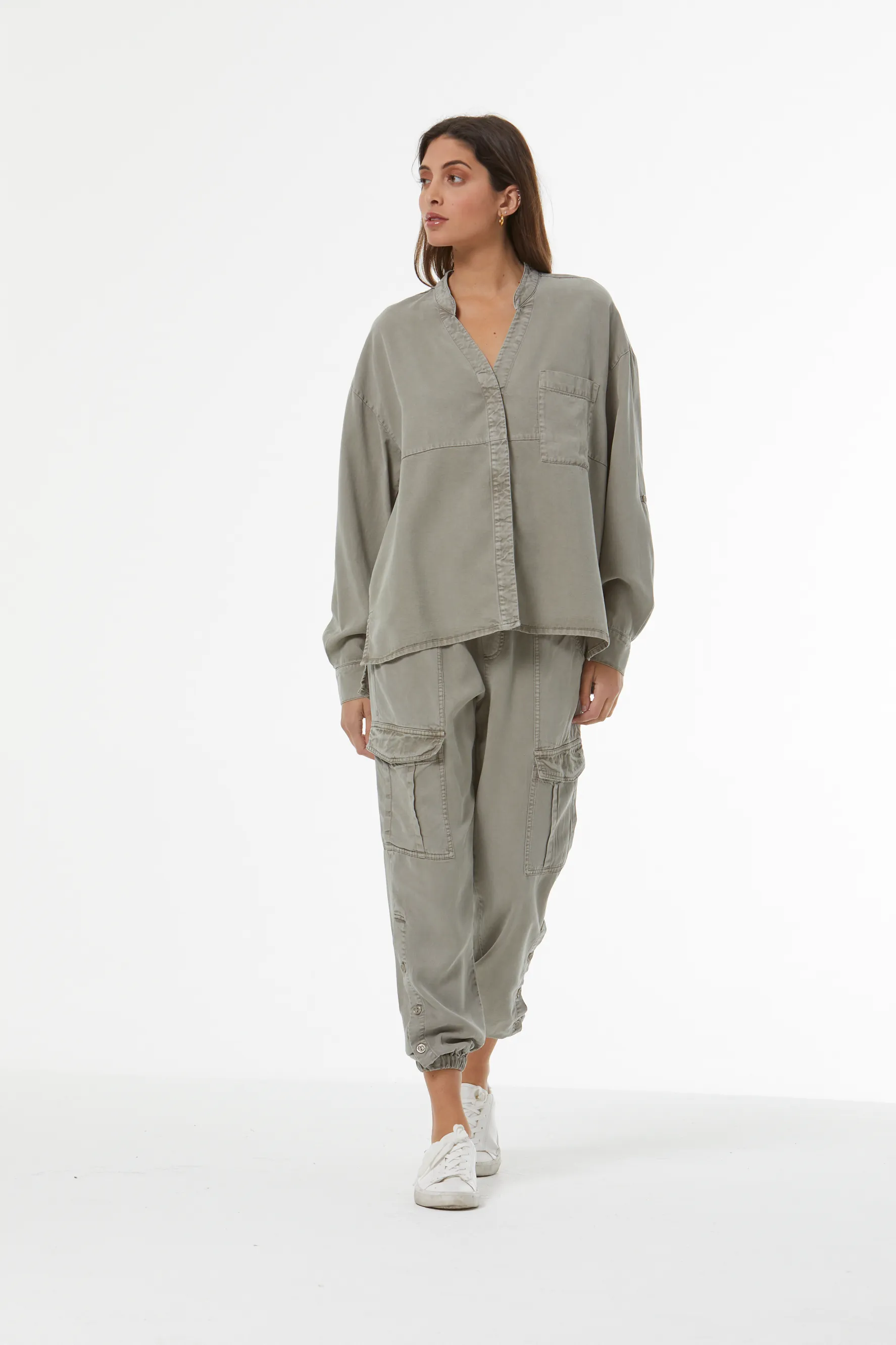 Fort Twill Top // Harbor Grey Pigment ~ SAMPLE NO RETURN