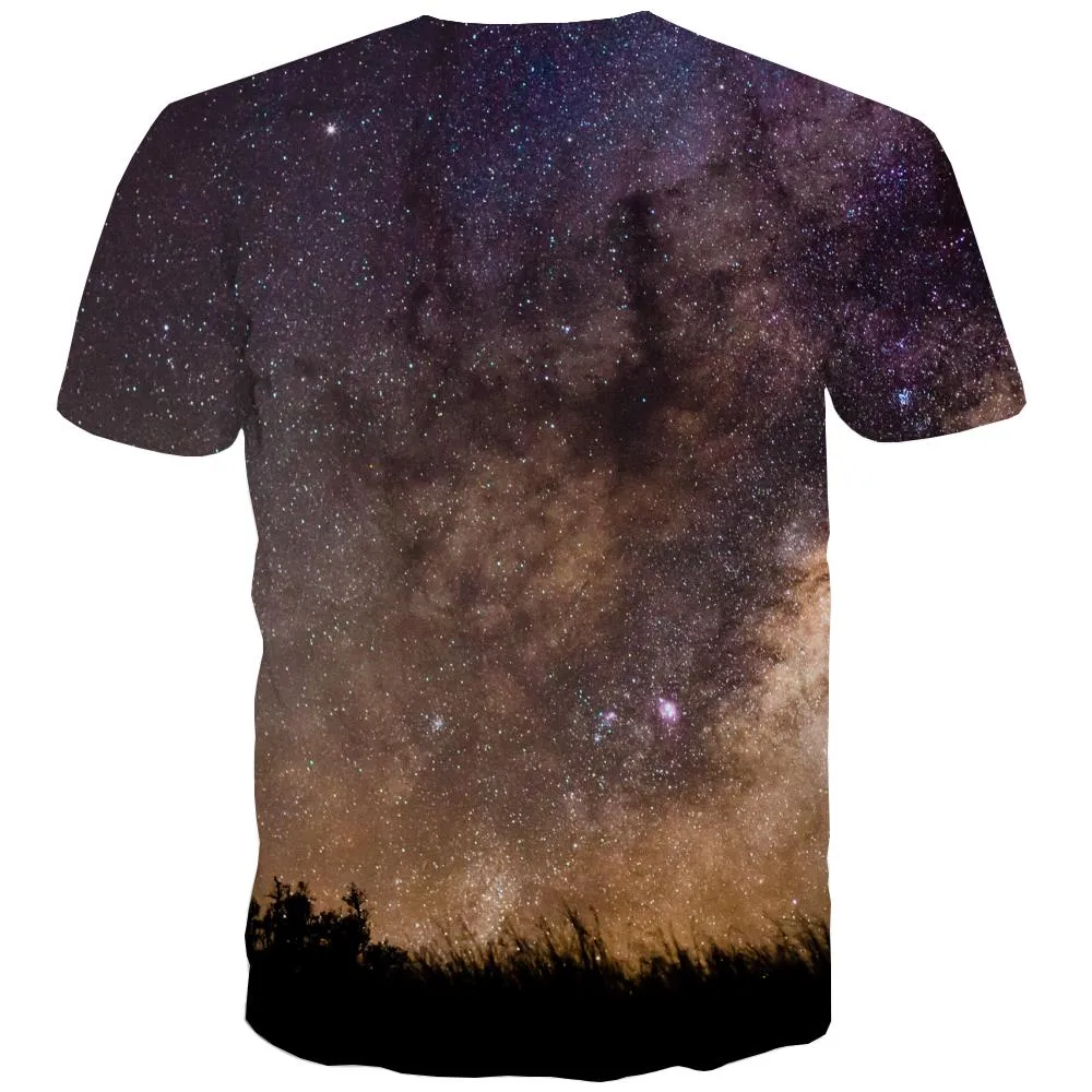 Galaxy T shirts Men Planet Tshirts Cool Starry Sky Shirt Print Colorful Tshirts Casual Harajuku Tshirt Printed