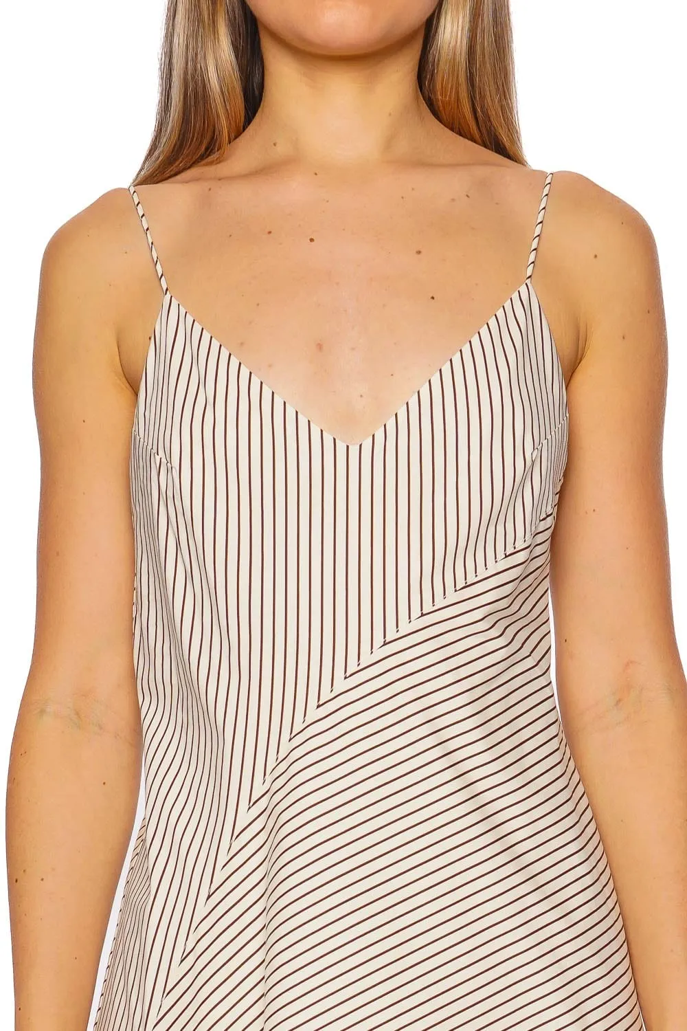 Gatto Striped Asymmetrical Midi Dress