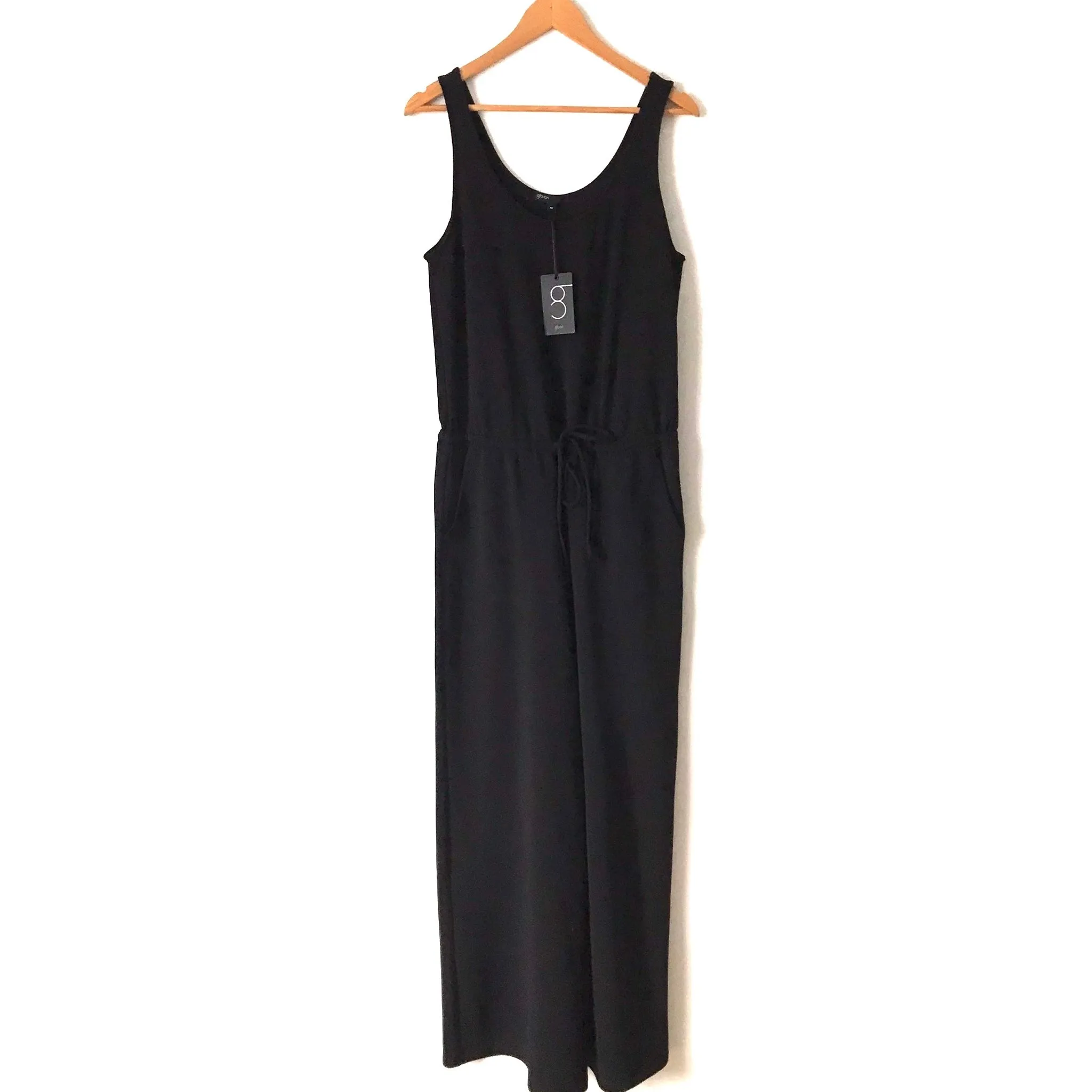 Gibson Black Drawstring Waist Wide Leg Jumpsuit NWT- Size M