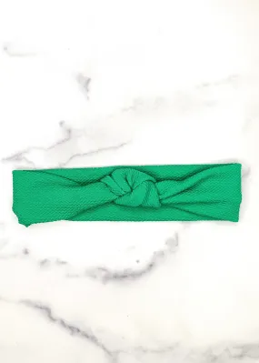 Green Textured Top Knot Headband