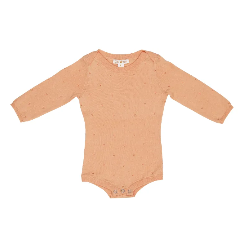 Grown Pointelle Bodysuit - Warm Apricot