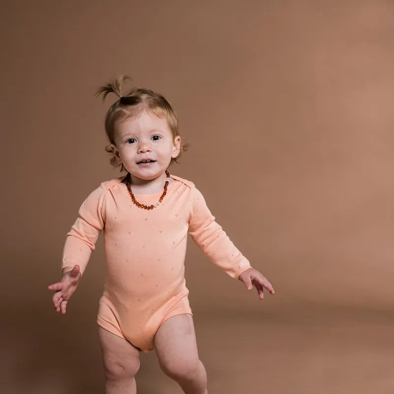 Grown Pointelle Bodysuit - Warm Apricot