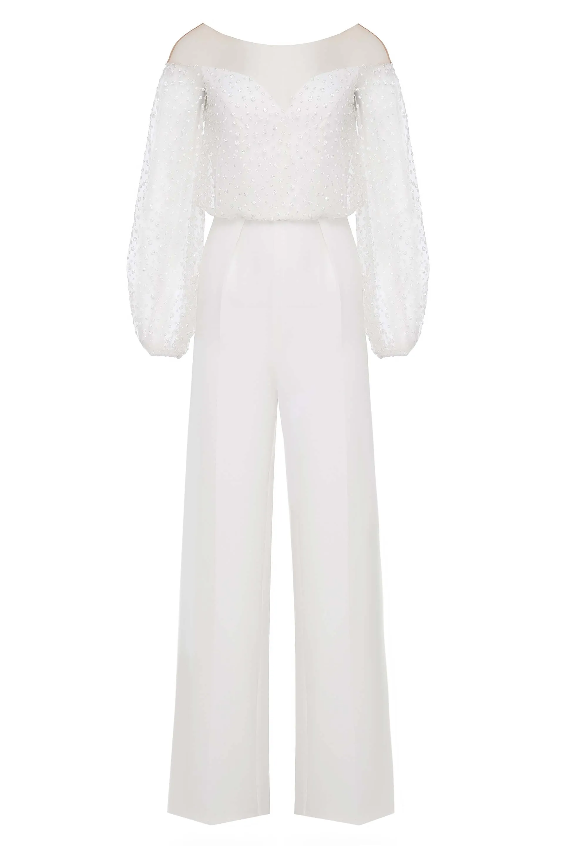 Helena White Jumpsuit - Unusual Elegance and Sophistication