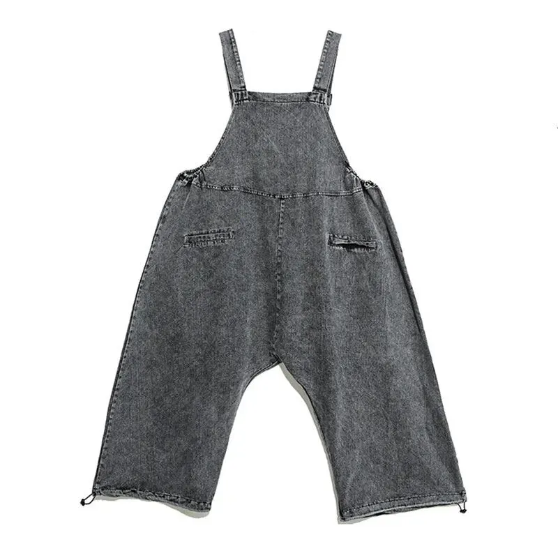 HEYFANCYSTYLE Casual Gray Denim Jumpsuit