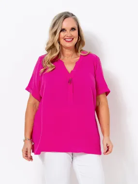 Hot Pink Crinkle Top