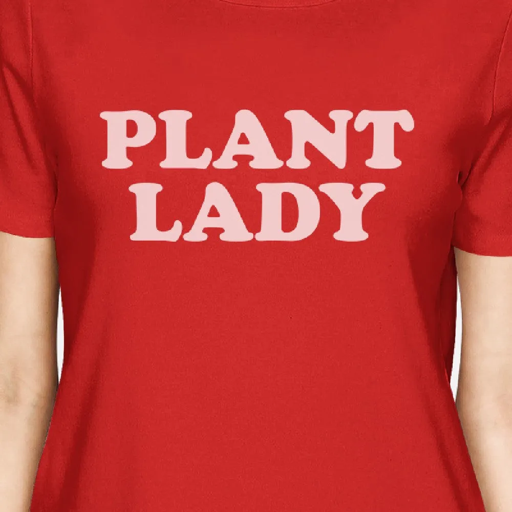 Inc Plant Lady Women's Red Short Sleeve Top Cute Graphic Shirt