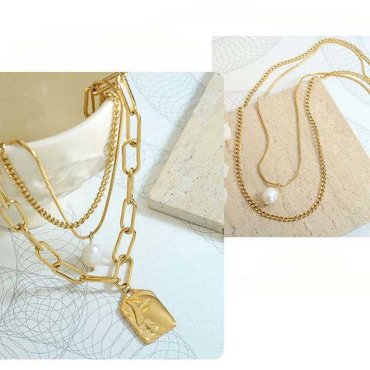 Influencer Three Layered Stacked Necklaces