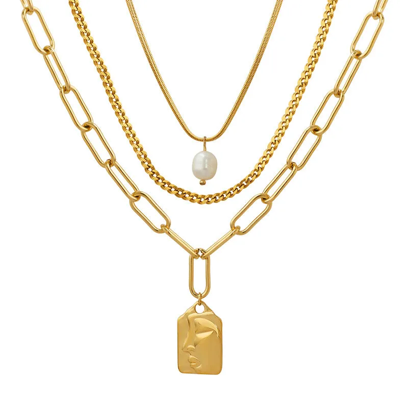 Influencer Three Layered Stacked Necklaces