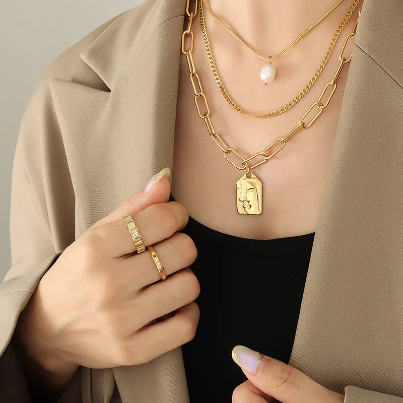 Influencer Three Layered Stacked Necklaces