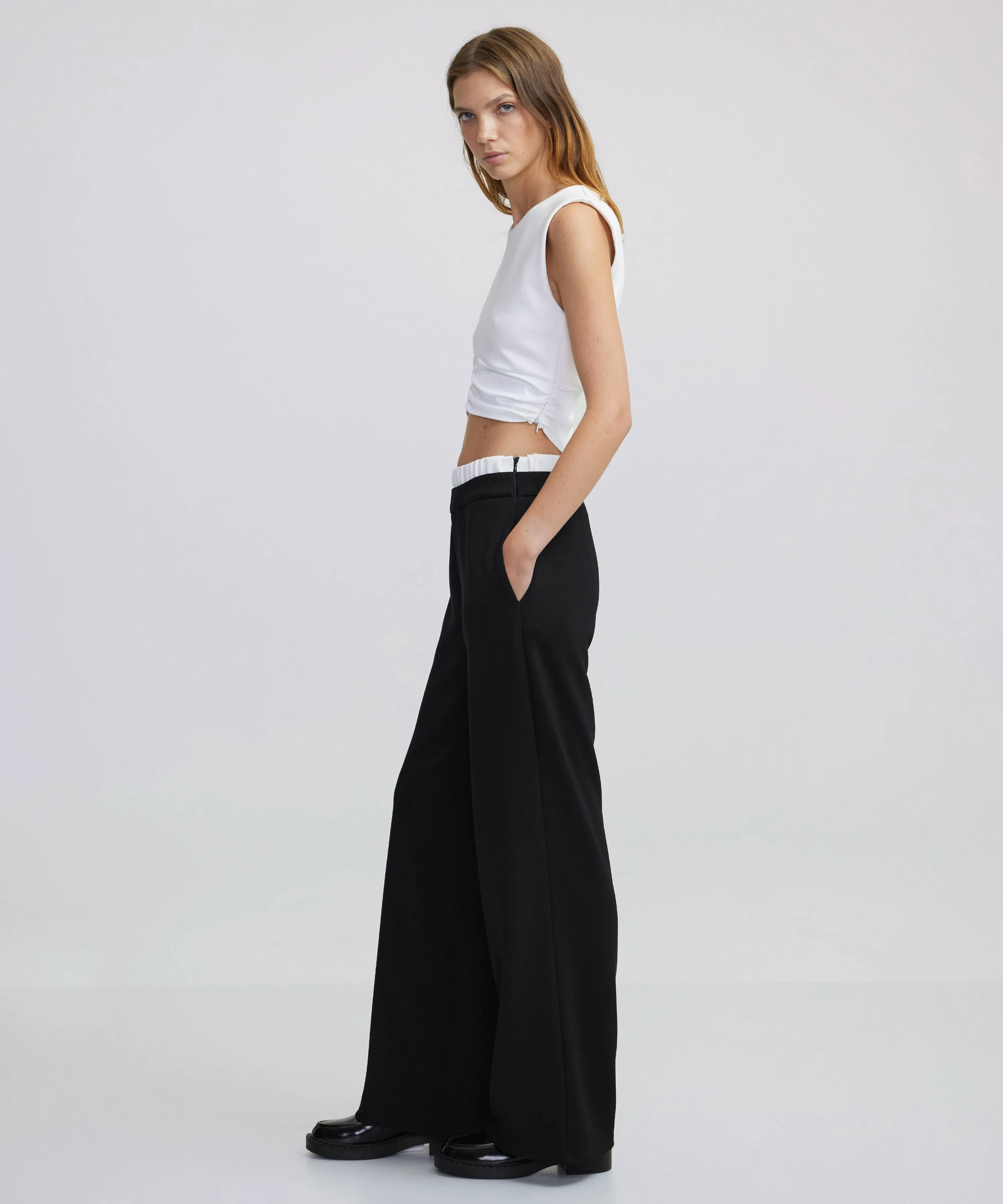 Ipekyol Contrast Elastic Waist Trousers Black