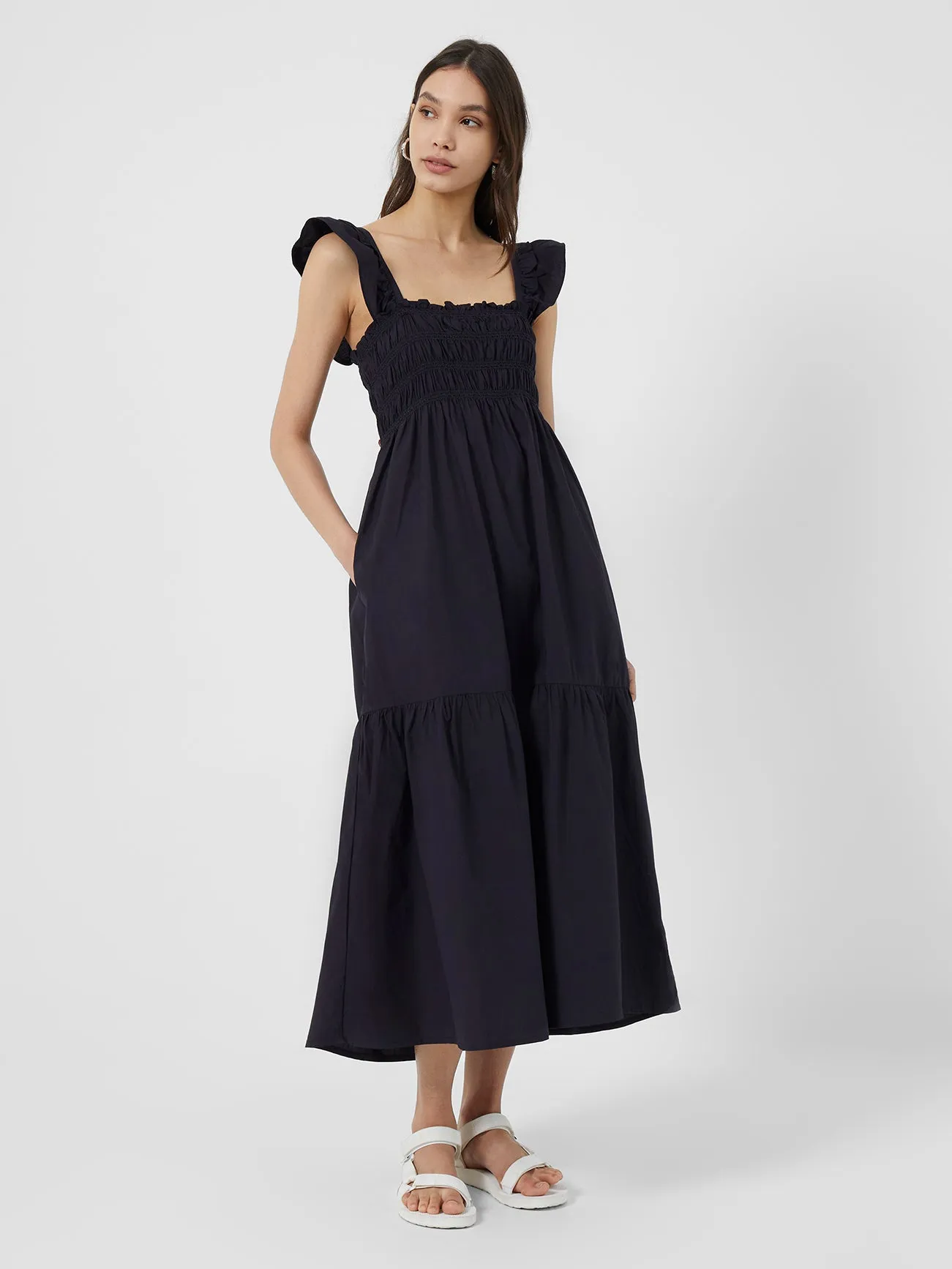 Isla Organic Tiered Skirt Midi Dress