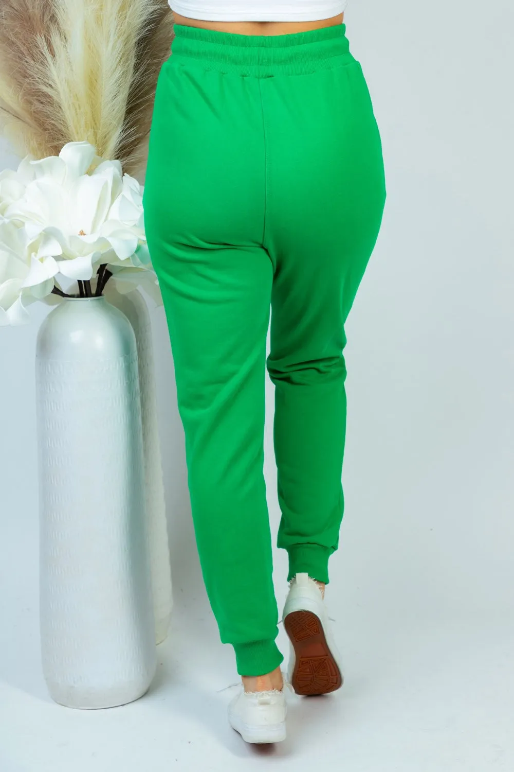 Kelly Green High Waisted Joggers - Final Sale