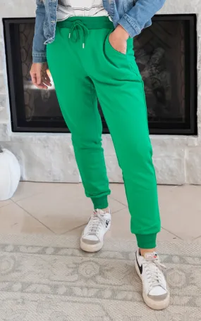 Kelly Green High Waisted Joggers - Final Sale