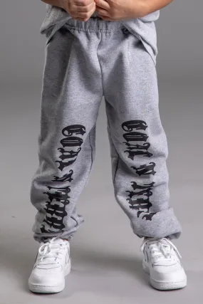 KIDS GREY N BLK MINI MEDI JOGGER