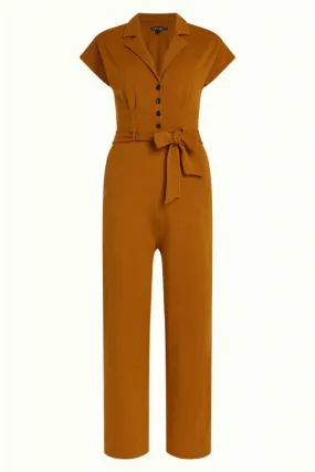 King Louie Darcy jumpsuit milano crepe golden brown