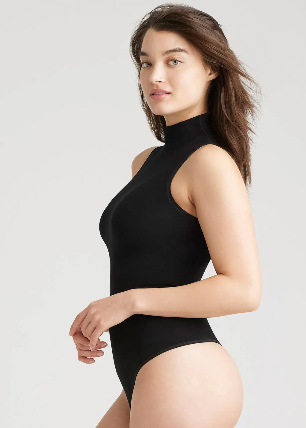 Kinsley Mock Neck Shaping Thong Bodysuit - Outlast® Seamless