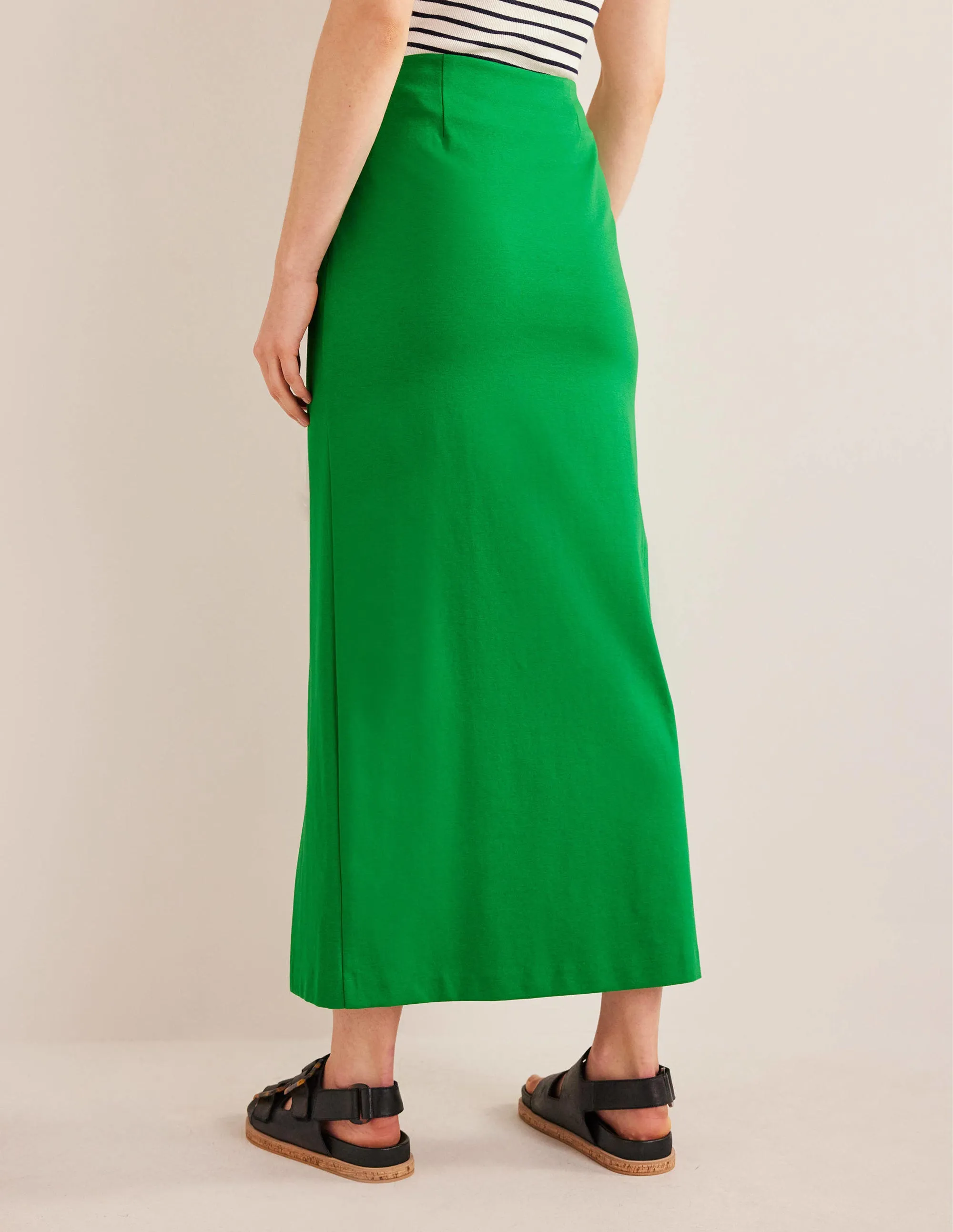 Knot Detail Jersey Midi Skirt-Rolling Hills