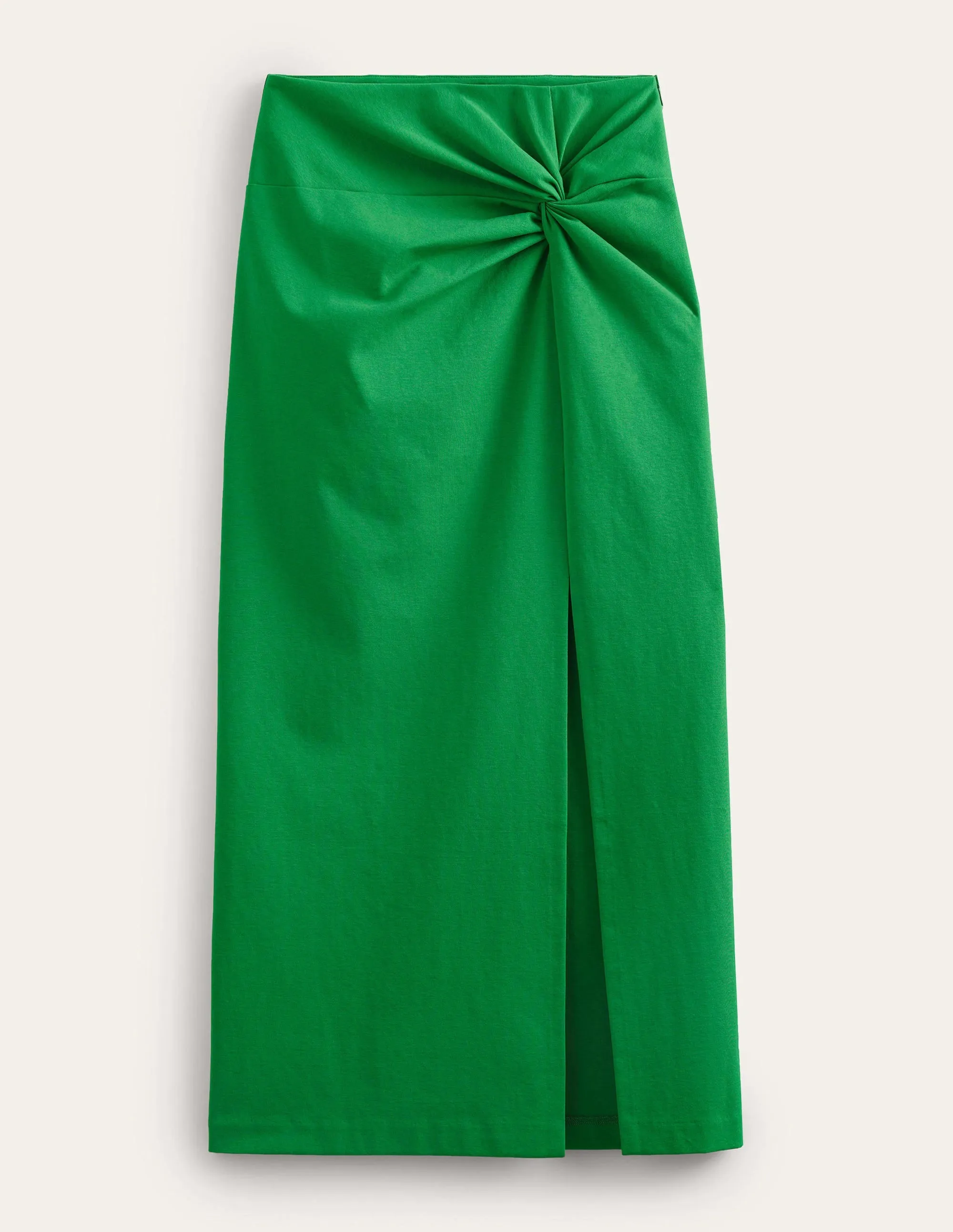 Knot Detail Jersey Midi Skirt-Rolling Hills