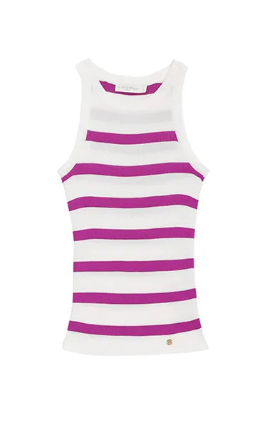 La Petite Etoile Tank Mauve Stripe