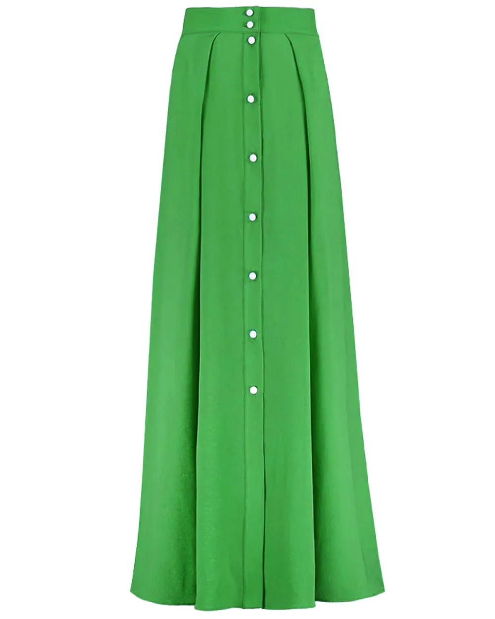 Lawn Green Crinkle Georgette Dee Midi Skirt