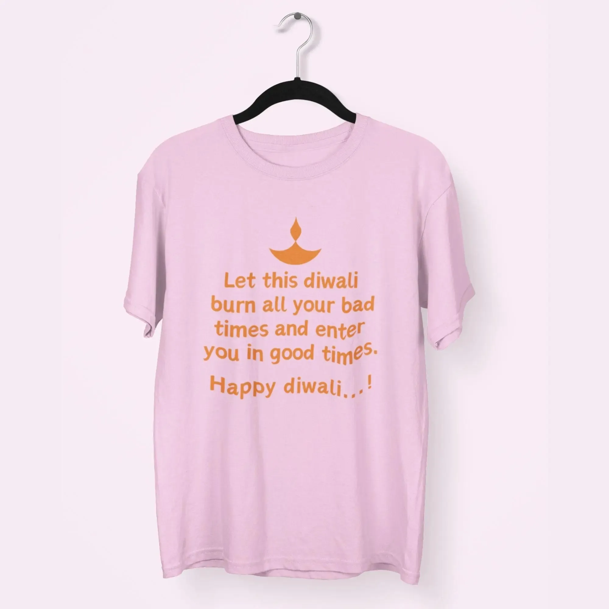 Let this diwali  burn all your bad times and enter  you in good times Round Neck Classic T-Shirt