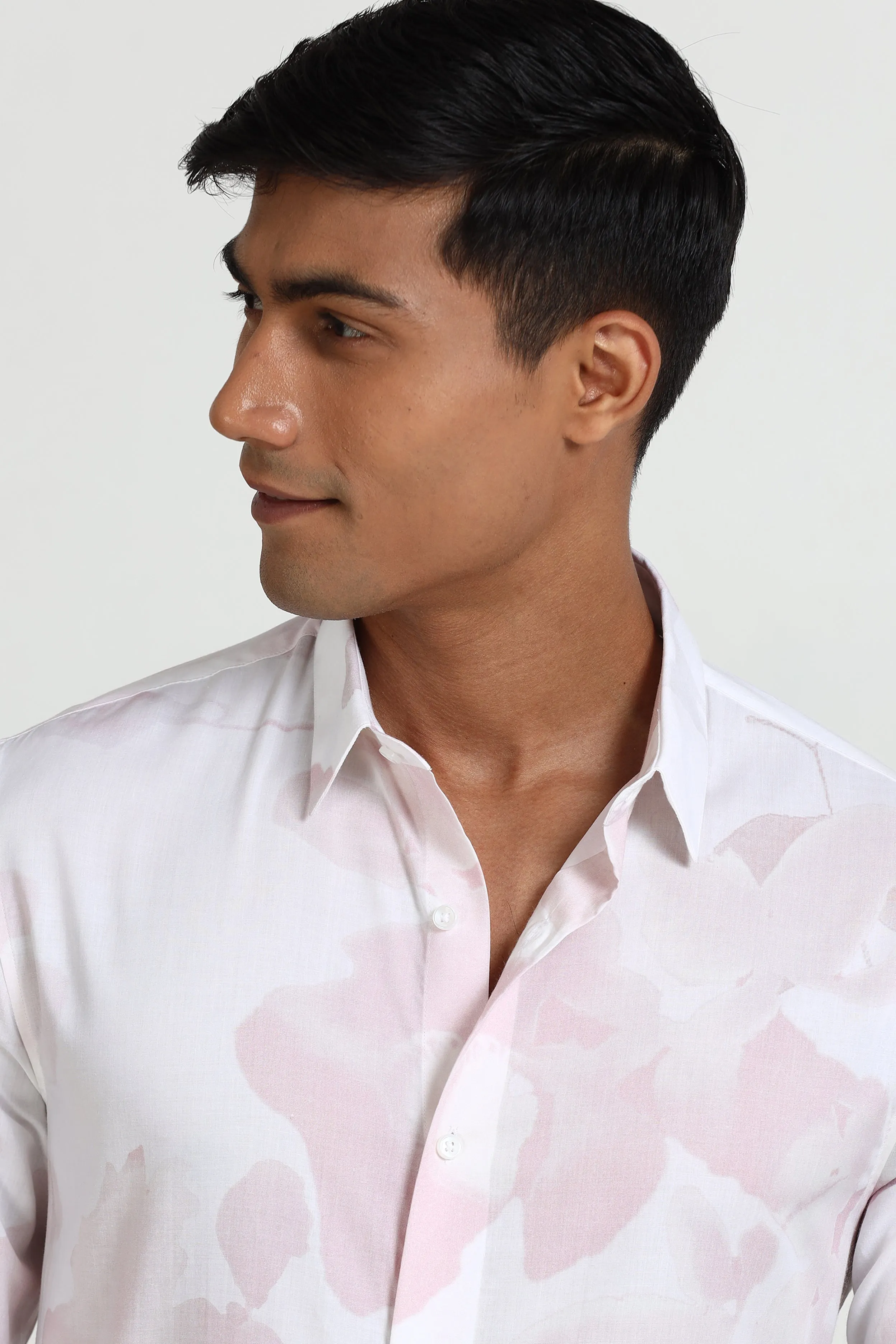 Light Pink Flower Print Shirt