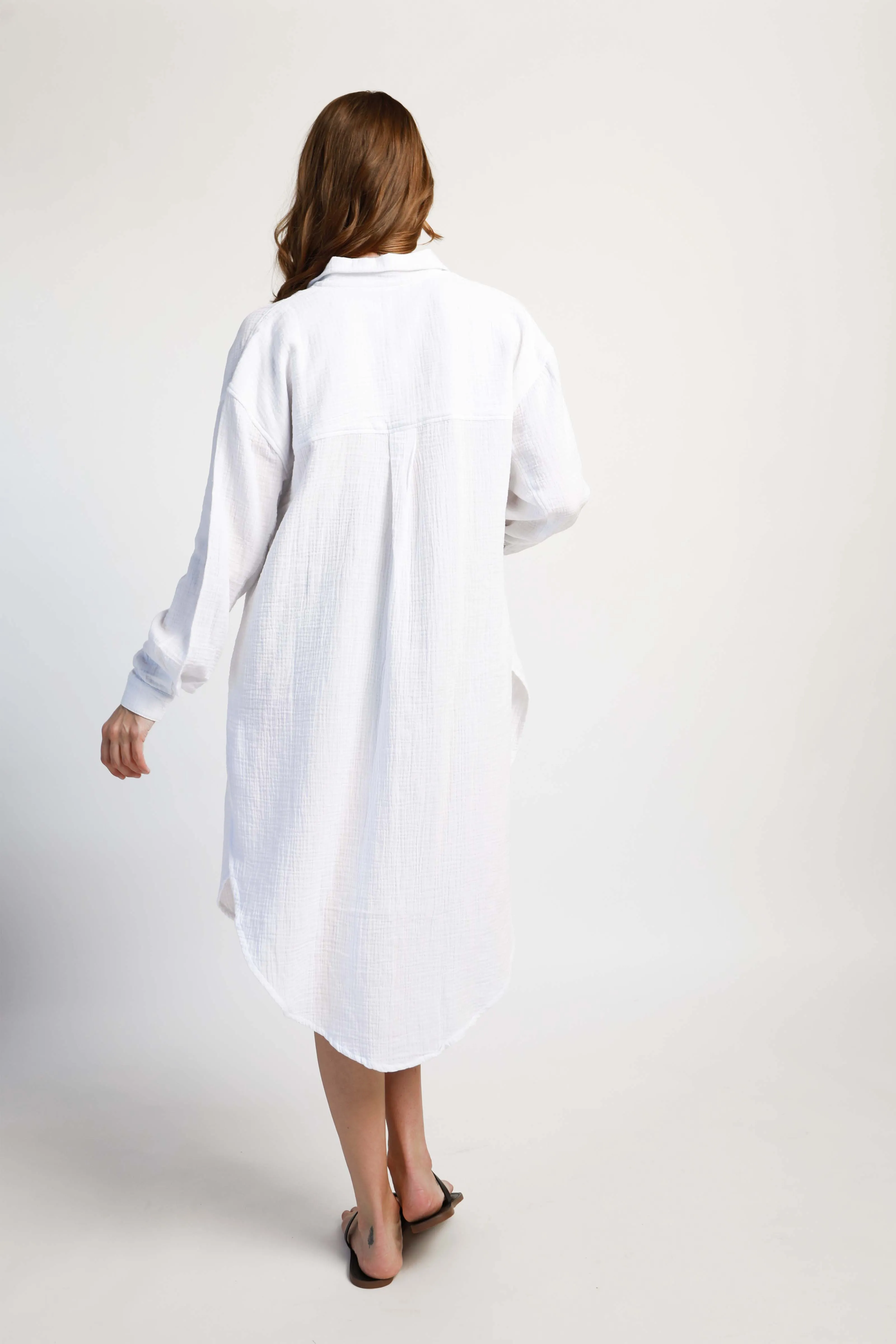 Long shirt dress - white