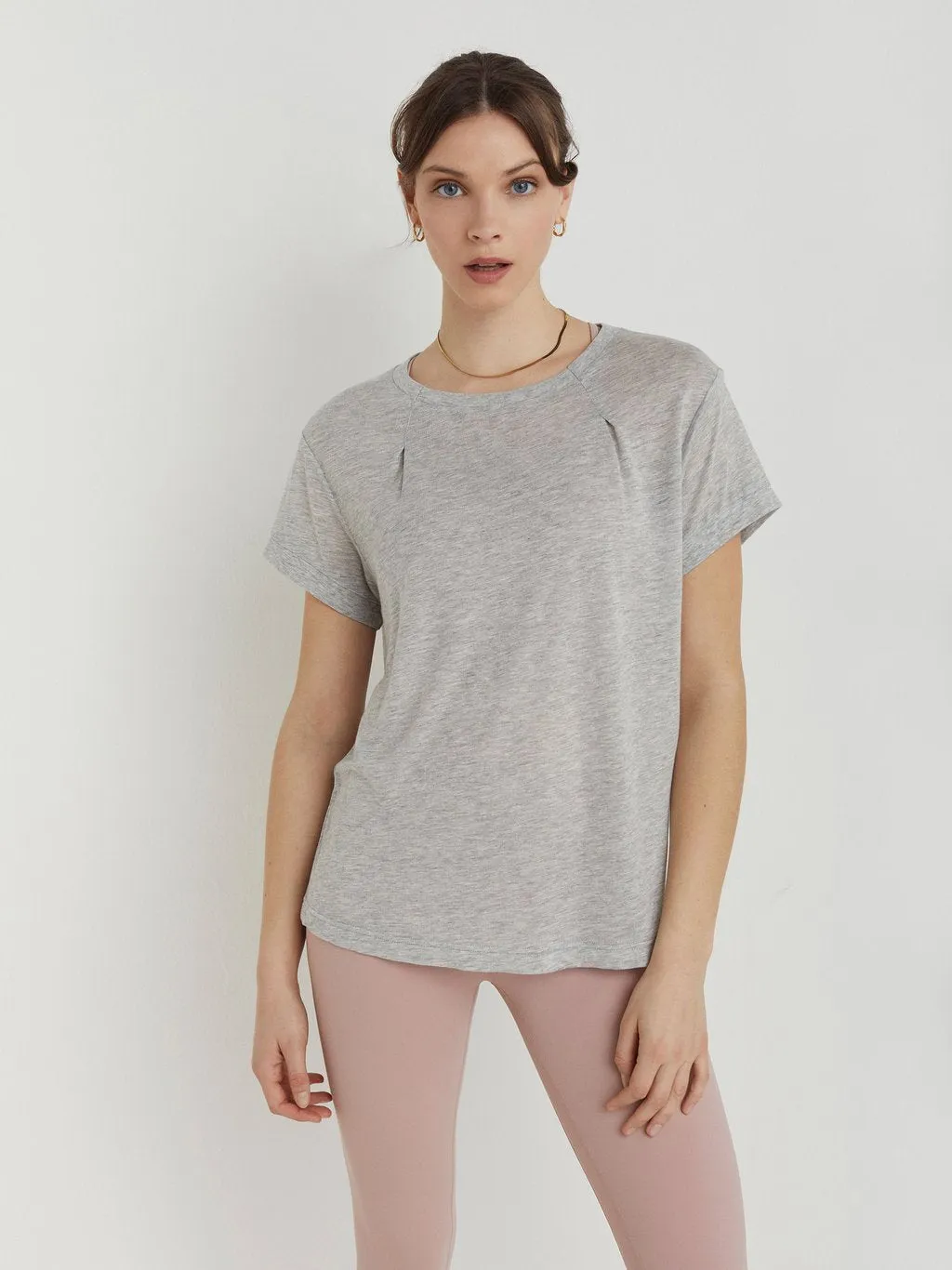 Madison Tee, Light Grey Marl