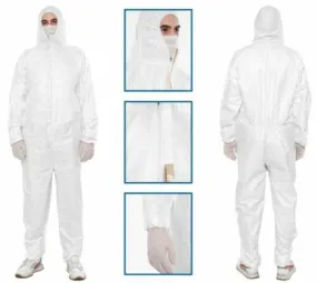 Medical Overall Gown Safety Disposable Coveralls White Protective Suit Premium