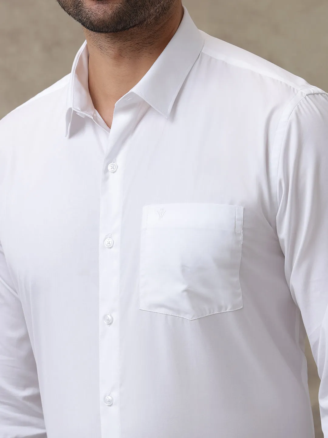 Men Cotton Rich Wrinkle Free White Shirt Rubio Plus Size