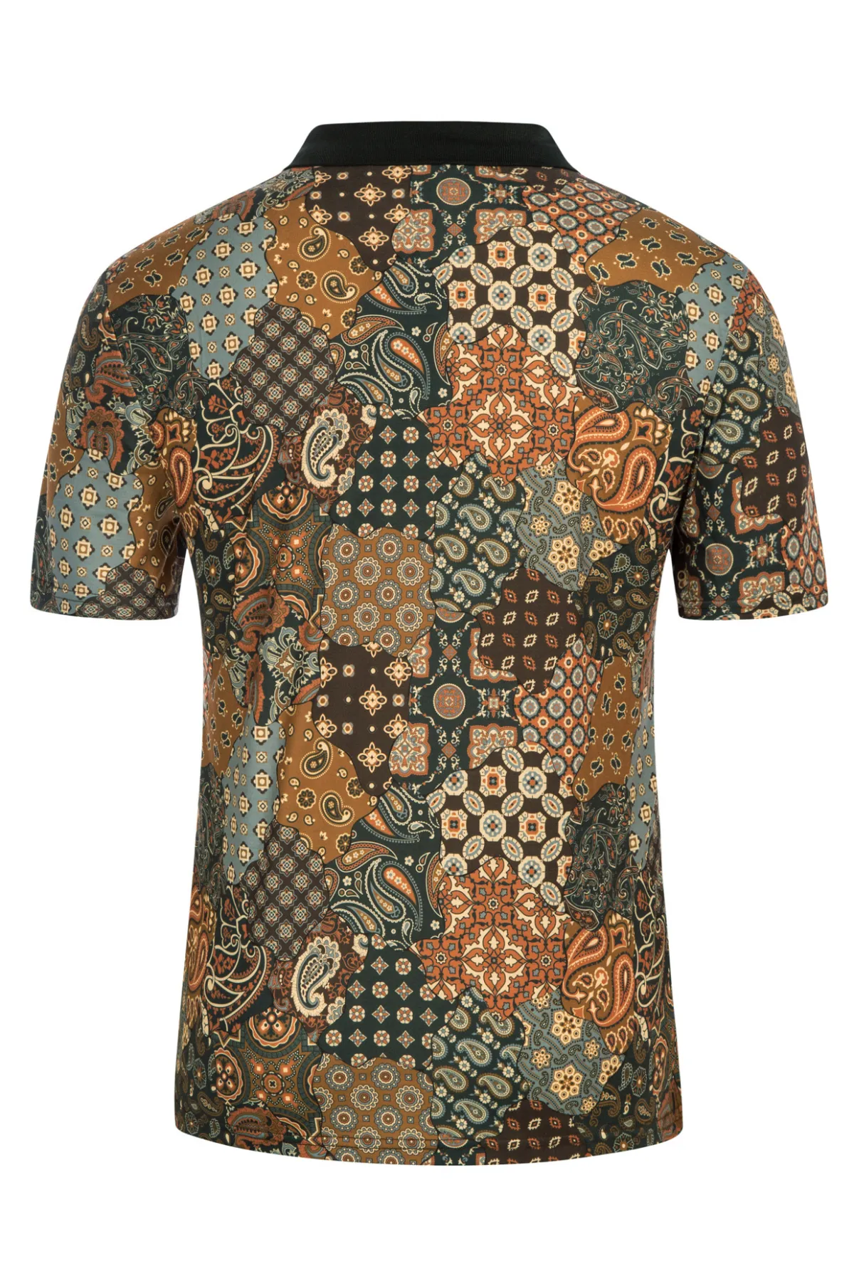 Mens Flower Polo Shirts Vintage Print Casual Tee Pullover Shirts for Summer