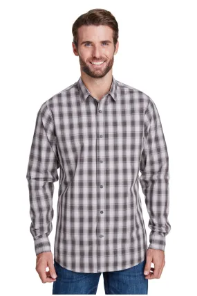 Men's Mulligan Check Long Sleeve Cotton Shirt (Steel / Black)