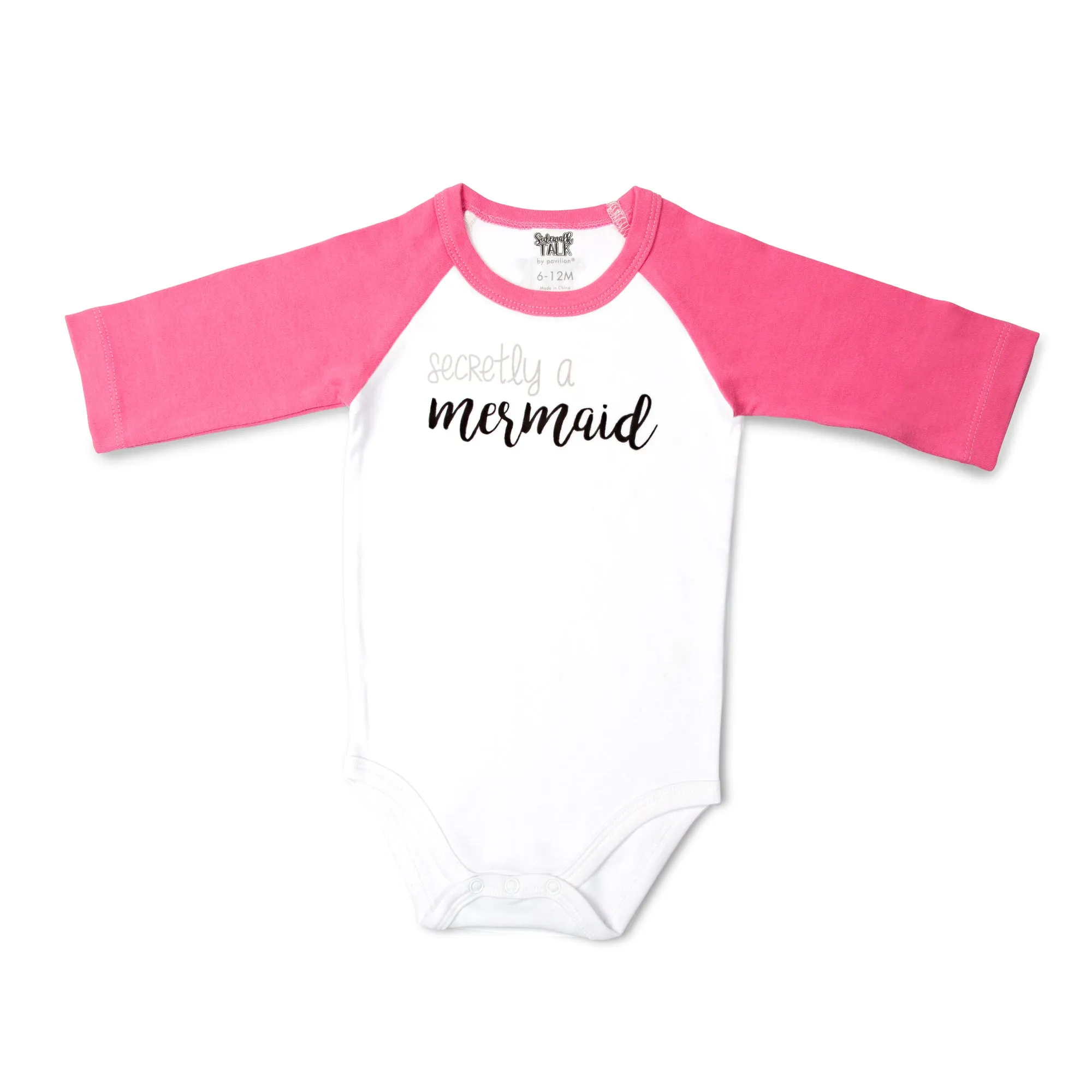 Mermaid 3/4 Length Pink Sleeve Onesie