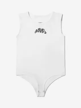 MM6 Maison Margiela Kids Logo Bodysuit In White