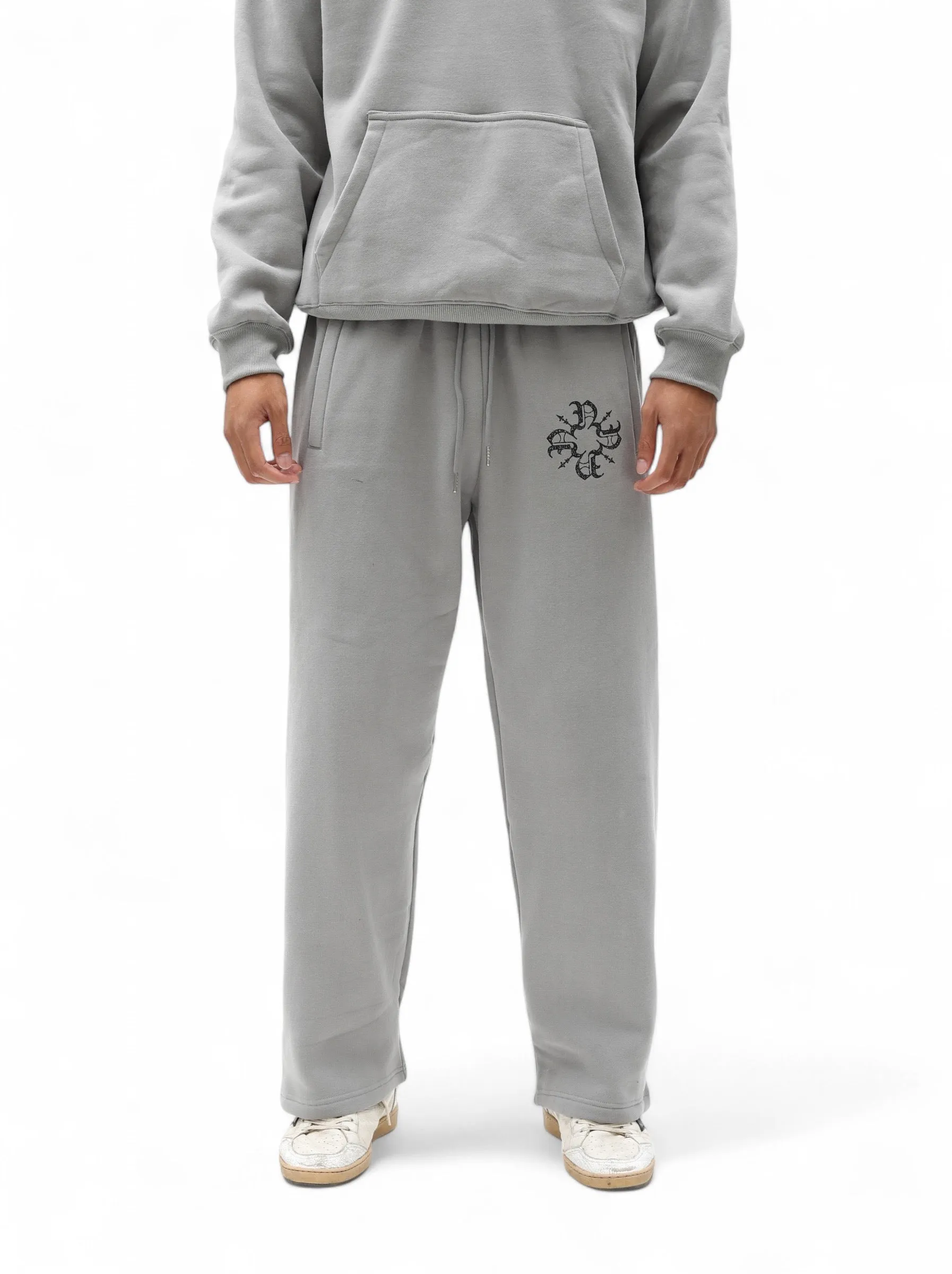 Monogram Essential Straight Leg Sweats Grey