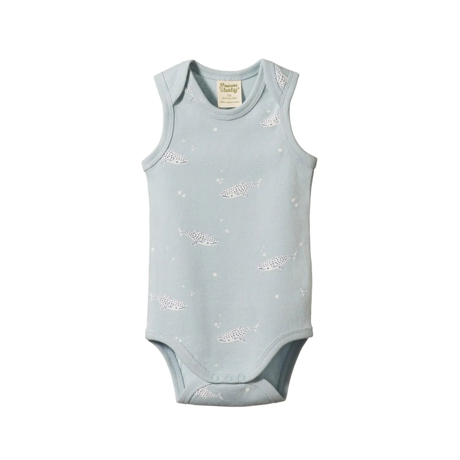 Nature Baby Singlet Bodysuit - Spotted Whale Shark Print