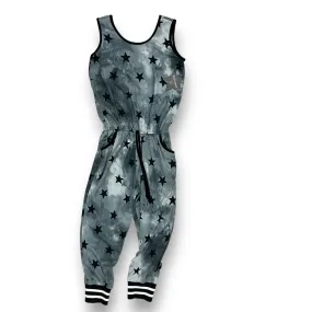 NEW! Girls Pixie Lane Size 5 Gray & White Star Print Sleeveless Soft Jumpsuit