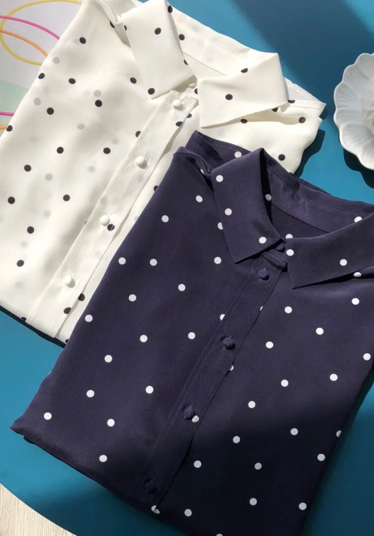 NoNothing |Classic 100% silk shirt in polka dot( 2 colours)