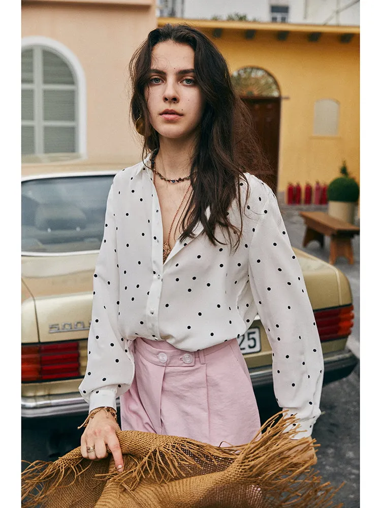 NoNothing |Classic 100% silk shirt in polka dot( 2 colours)