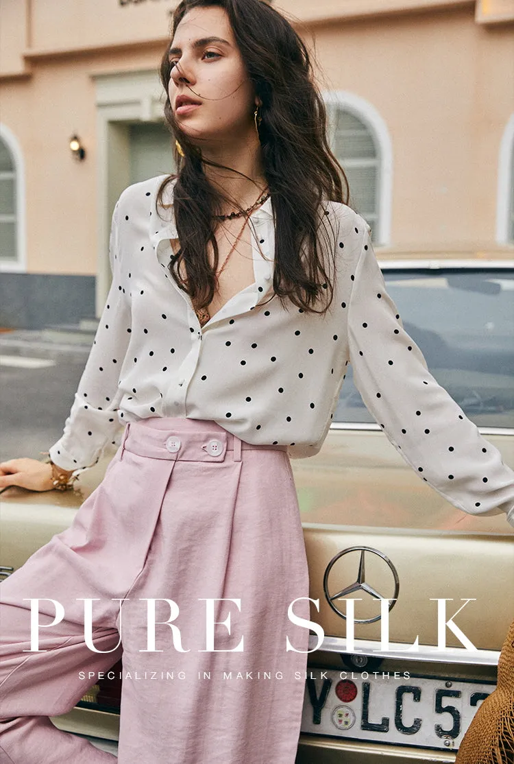 NoNothing |Classic 100% silk shirt in polka dot( 2 colours)