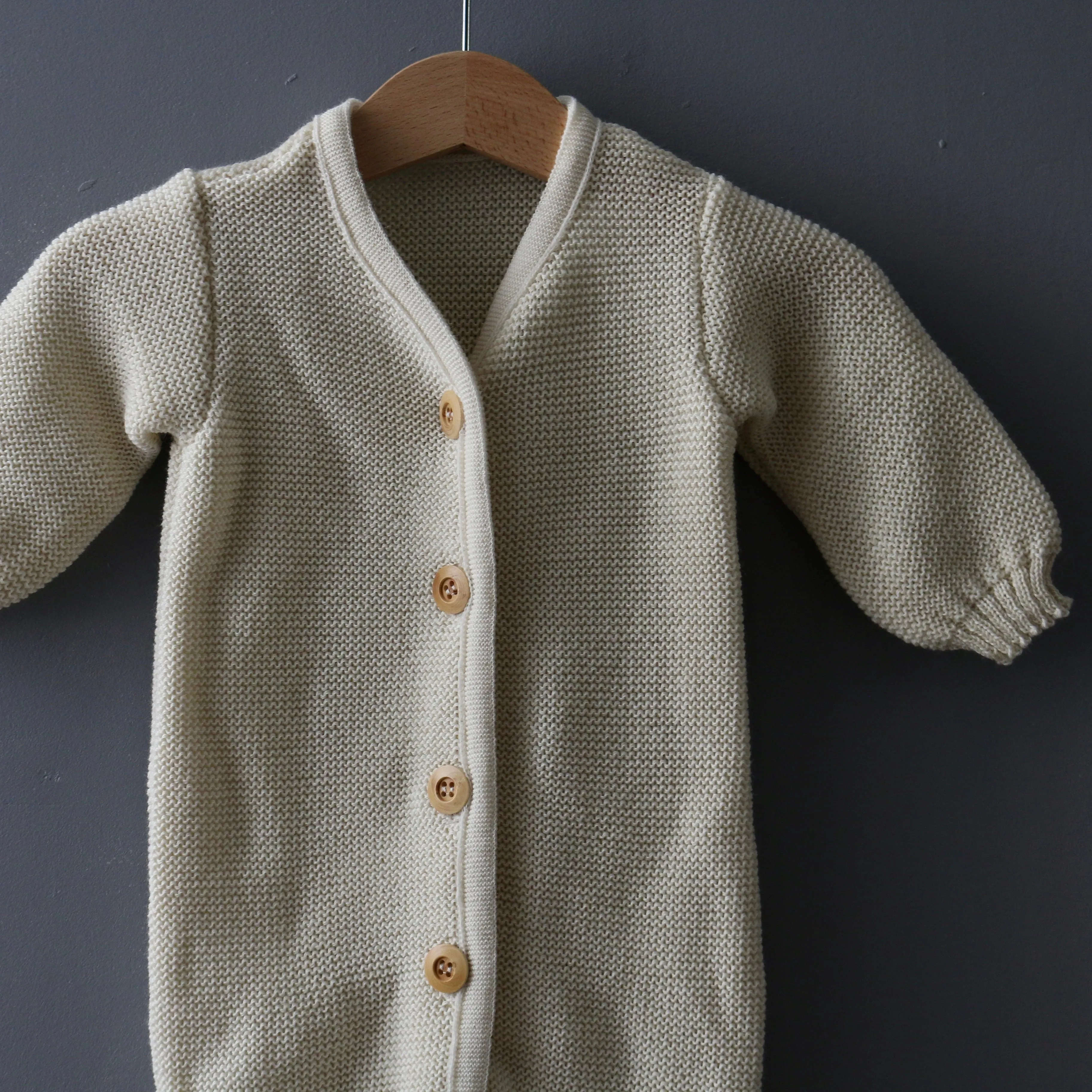 Organic Knitted Overall - Natural - 0-6m